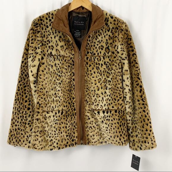 NWT Tally Ho Faux Fur Cheetah Print Jacket S - Picture 1 of 13